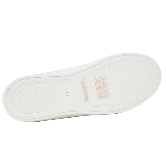White Canvas Laceless Slip On Sneaker - Picture 6 of 6
